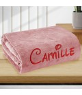 Plaid Polaire rose 130x160 personnalisé