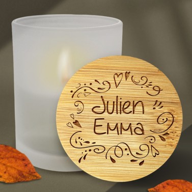 Bougie coeur personnalisée