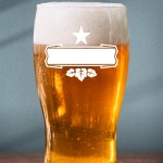 Verre à bière prénom étoile gravé