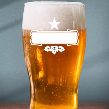 Verre à bière prénom étoile gravé