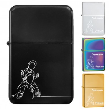 Briquet personnalisé essence couleur bleu - Modèle père et enfant