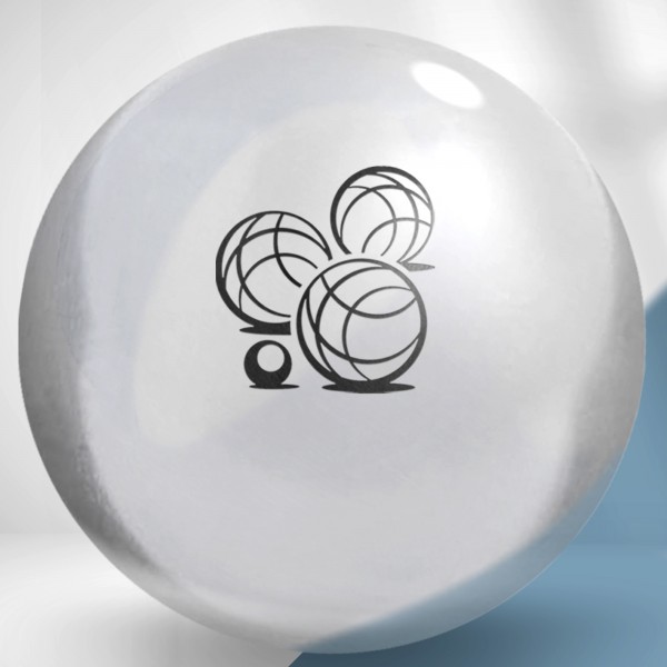 Boule de pétanque loisir personnalisée avec un prénom et un logo