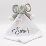 Doudou éléphant blanc Modèle Lune bleu