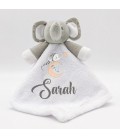 Doudou éléphant blanc Modèle Lune bleu
