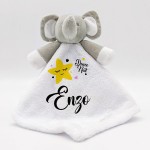 Doudou éléphant blanc Modèle Lune rose