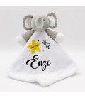 Doudou éléphant blanc Modèle Lune rose
