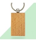 Porte-clés rectangle en bois personnalisé - Texte à graver