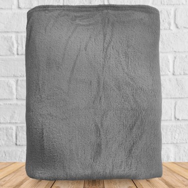 Plaid microfibre gris personnalisé