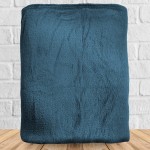Plaid microfibre Bleu Orage 125x150 brodé
