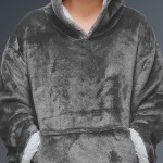 Couverture à capuche gris personalisée