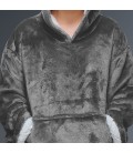 Couverture à capuche gris personalisée