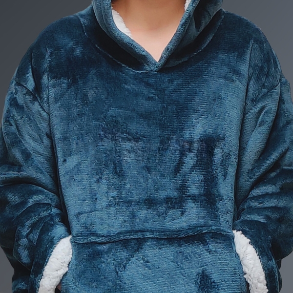 Couverture à capuche bleu personnalisée