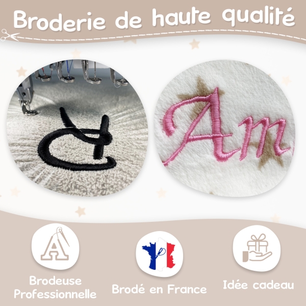 Peluche mouton blanc et son plaid personnalisé