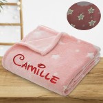 Plaid bébé à broder rose phosphorescent