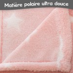 Plaid bébé à broder rose phosphorescent
