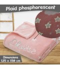 Plaid bébé à broder rose phosphorescent