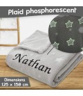 Plaid bébé à broder gris phosphorescent