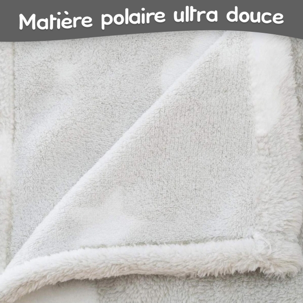 Plaid bébé à broder gris phosphorescent