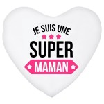 Coussin coeur je suis une Super Maman