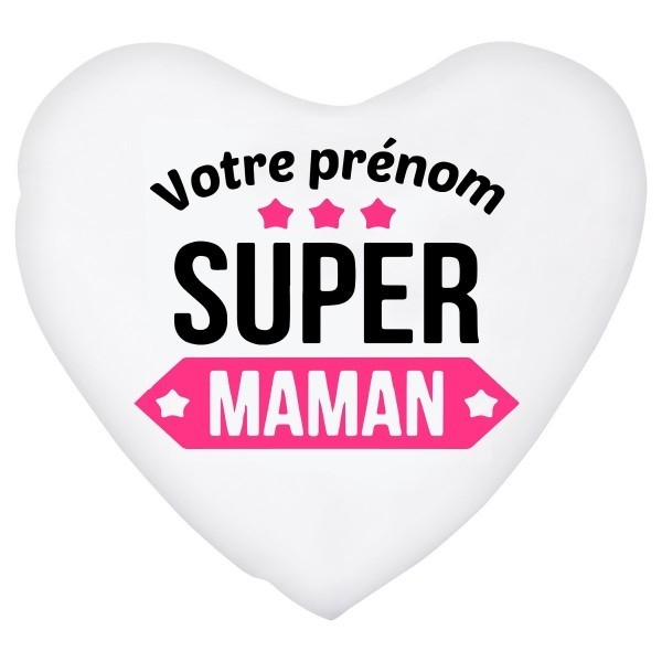 Coussin coeur je suis une Super Maman