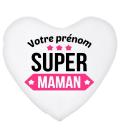 Coussin coeur je suis une Super Maman