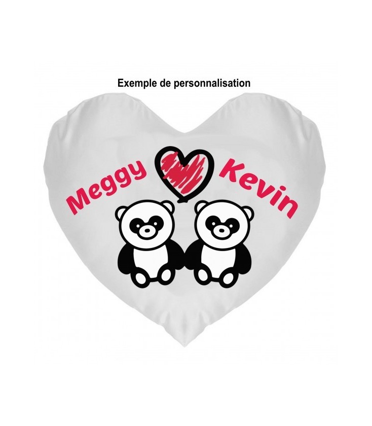 Coussin ultra doux Panda personnalisable prénom