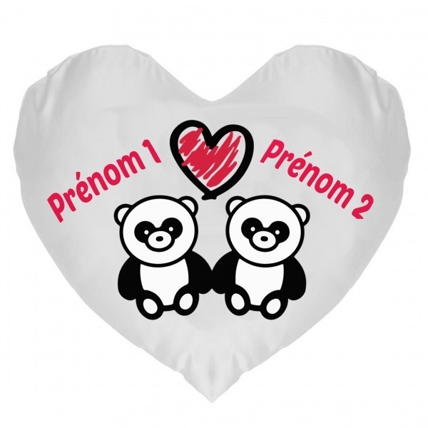 Coussin Panda Amoureux