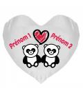 Coussin Panda Amoureux