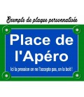Plaque de rue à personnaliser