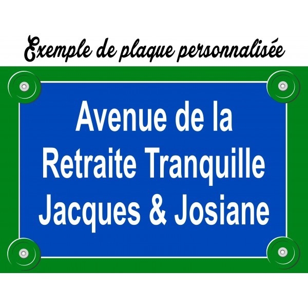 Plaque de rue à personnaliser