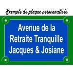 Plaque de rue à personnaliser