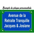 Plaque de rue à personnaliser