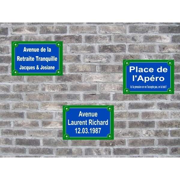 Plaque de rue à personnaliser