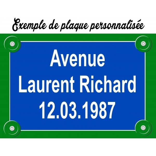 Plaque de rue à personnaliser