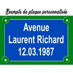 Plaque de rue à personnaliser