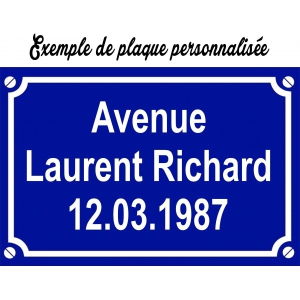 Plaque de rue à personnaliser