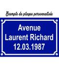 Plaque de rue à personnaliser
