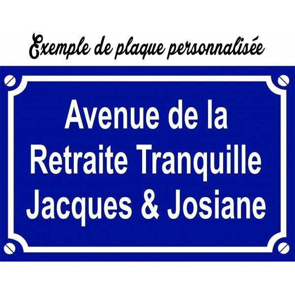 Plaque de rue à personnaliser
