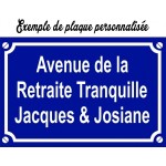 Plaque de rue à personnaliser