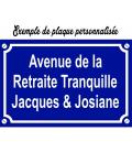 Plaque de rue à personnaliser