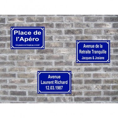 Plaque de rue à personnaliser