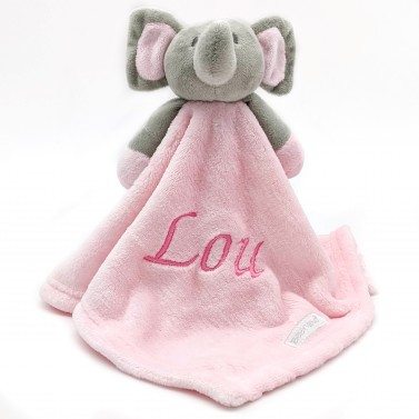Doudou personnalisé Elephant rose