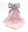 Doudou personnalisé Elephant rose