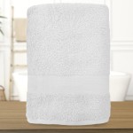 Serviette de bain blanc personnalisée - 450gr/m²