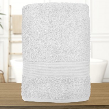 Serviette de bain blanc personnalisée - 450gr/m²