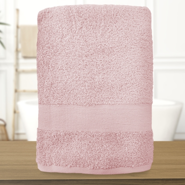Serviette de bain rose personnalisée - 450gr/m²