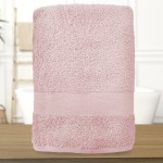 Serviette de bain rose personnalisée - 450gr/m²