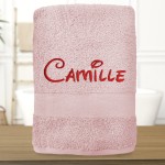 Serviette de bain rose personnalisée - 450gr/m²