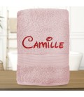 Serviette de bain rose personnalisée - 450gr/m²