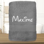 Serviette de bain Gris Foncé personnalisée - 450gr/m²